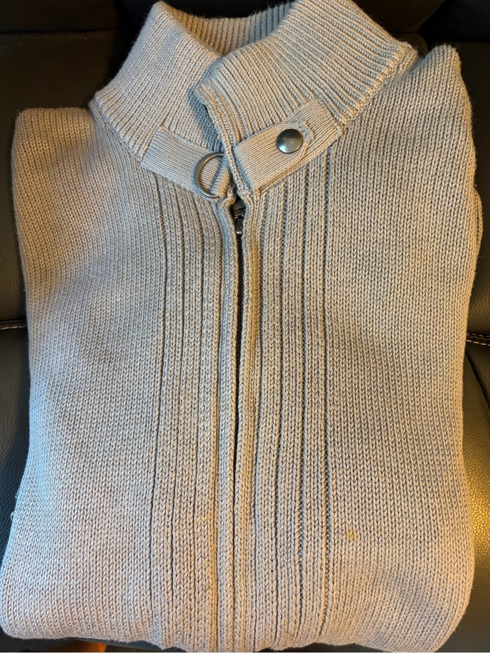 Banana Republic Men's Full-Zip Ribbed Knit Sweater